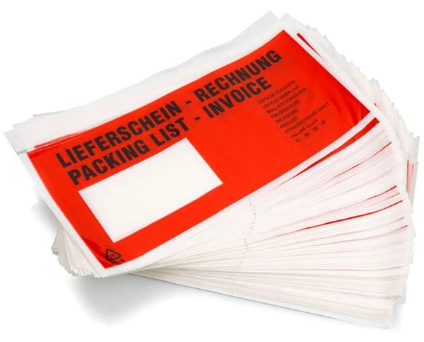 Versandtaschen rot bedruckt DIN A6 165 x 120 mm